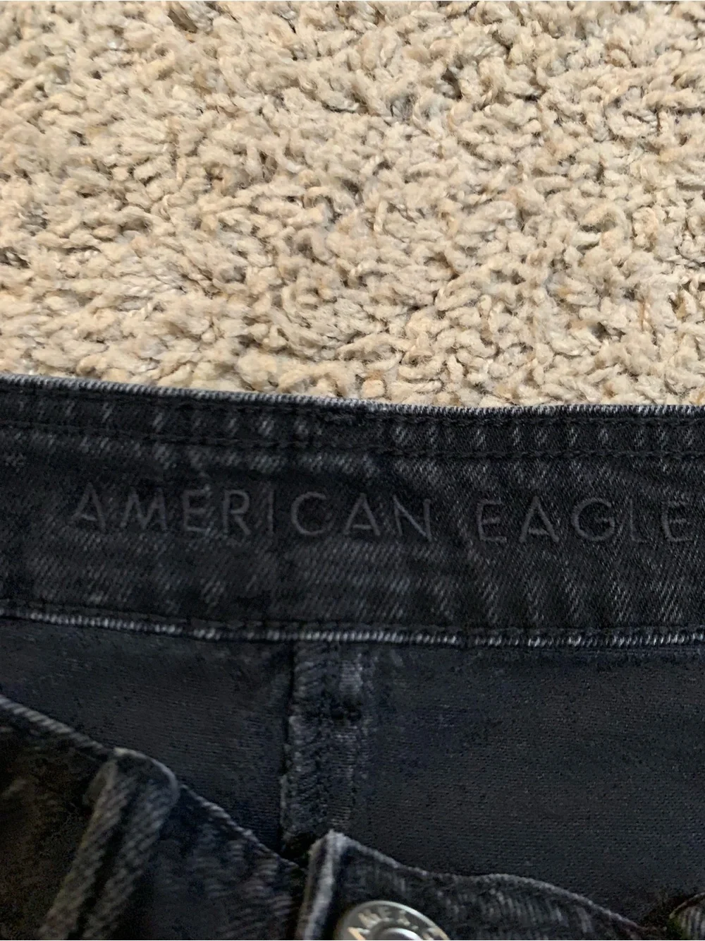 American Eagle Black Denim Jean Skirt 2